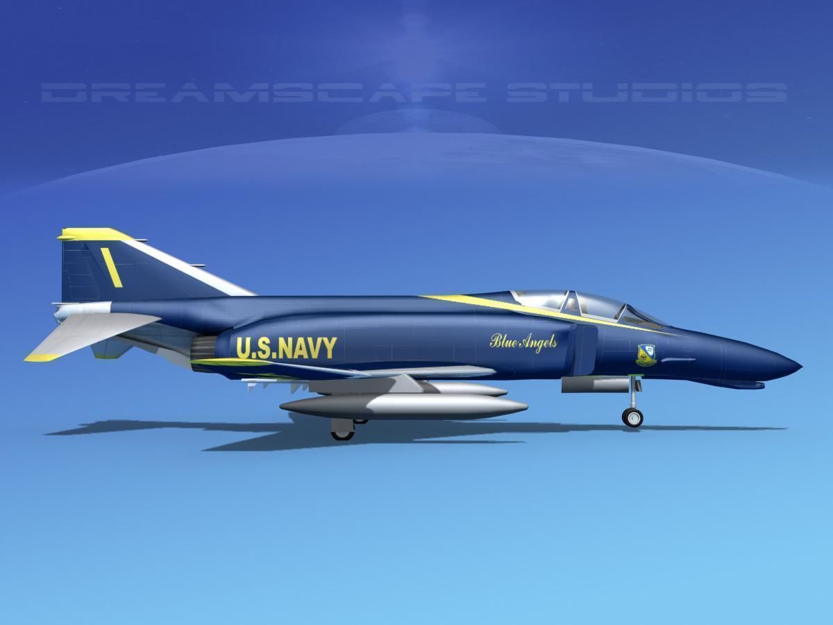 McDonnell Douglas F-4J Phantom II USN Blue Angels 3D model_1