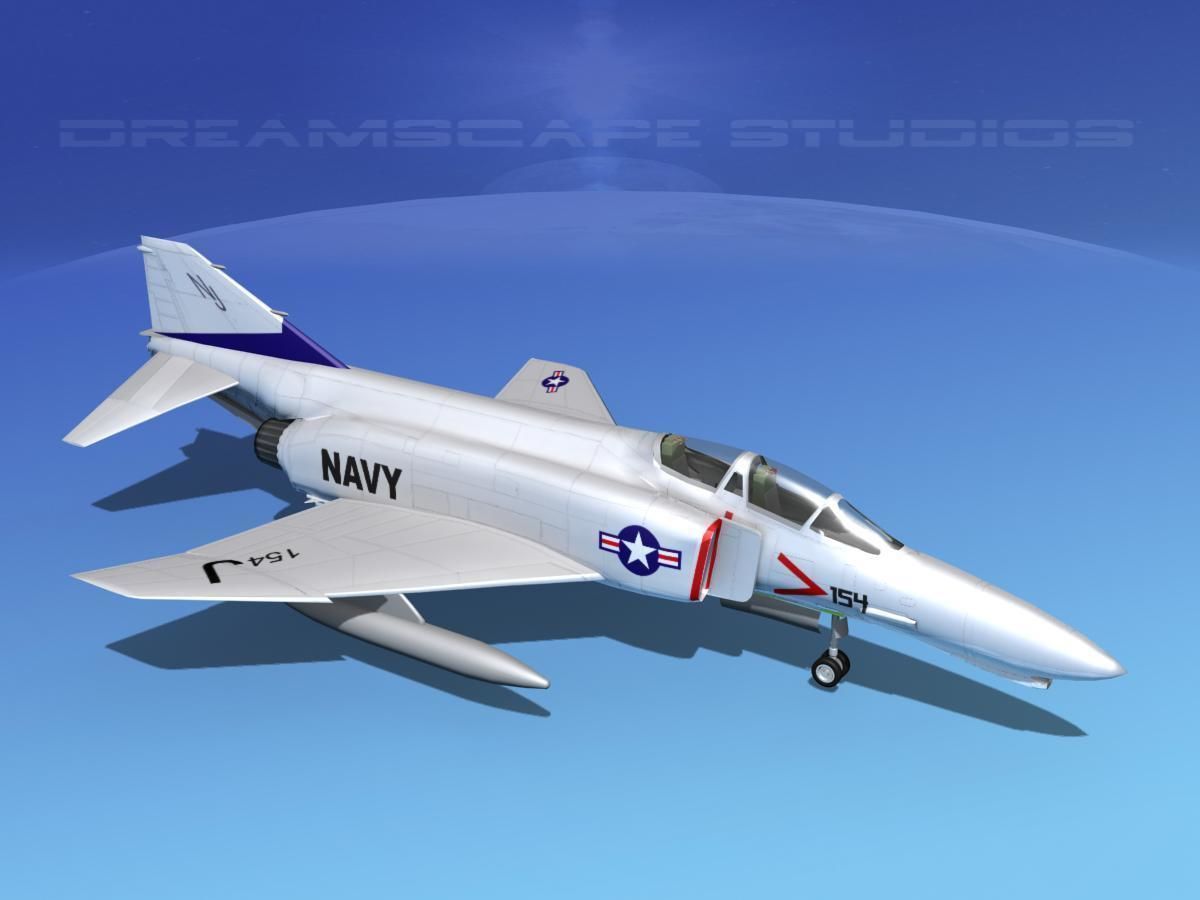 McDonnell Douglas F-4J Phantom II V03 USN 3D model_10