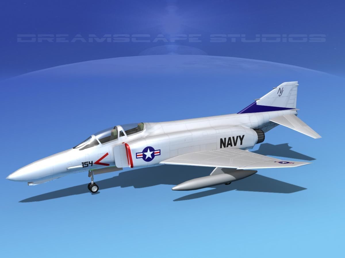 McDonnell Douglas F-4J Phantom II V03 USN 3D model_7