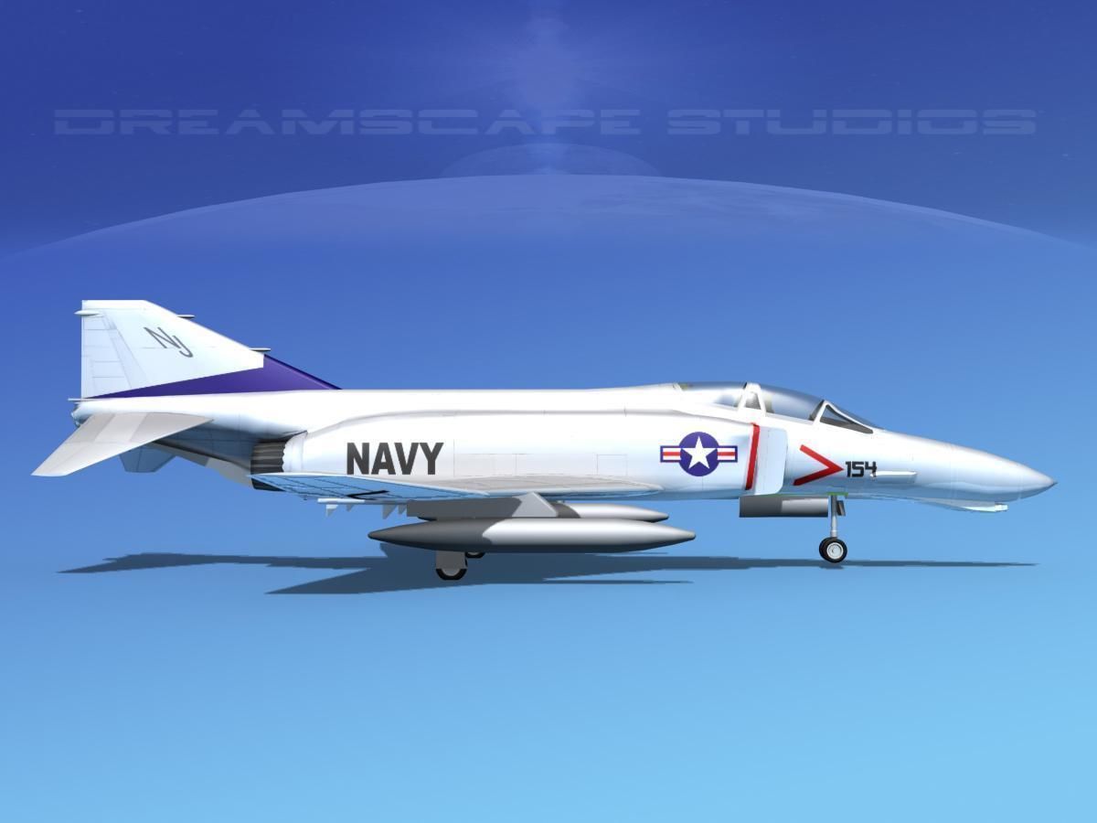 McDonnell Douglas F-4J Phantom II V03 USN 3D model_1