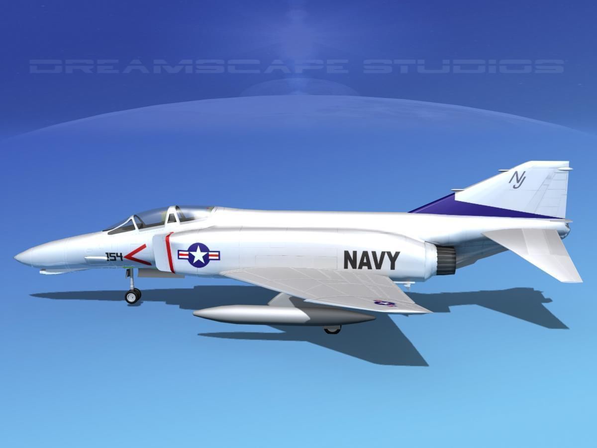 McDonnell Douglas F-4J Phantom II V03 USN 3D model_6