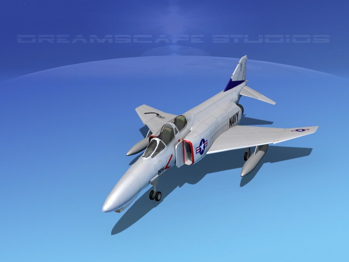 McDonnell Douglas F-4J Phantom II V03 USN 3D model_8