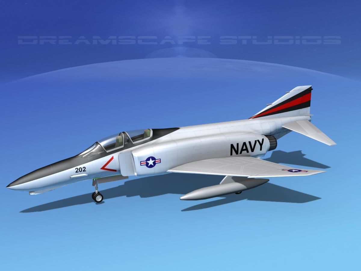 McDonnell Douglas F-4J Phantom II V04 USN 3D model_7