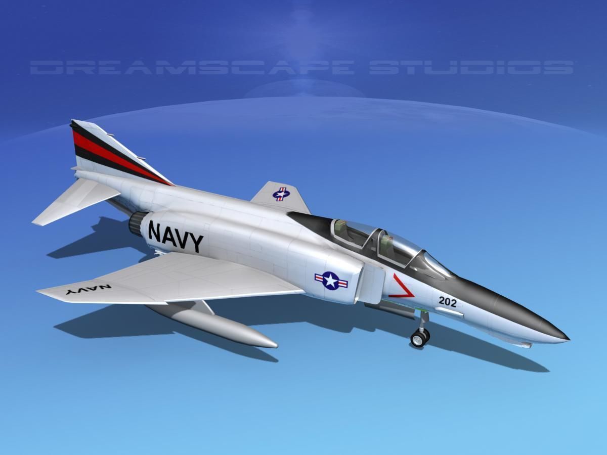 McDonnell Douglas F-4J Phantom II V04 USN 3D model_10
