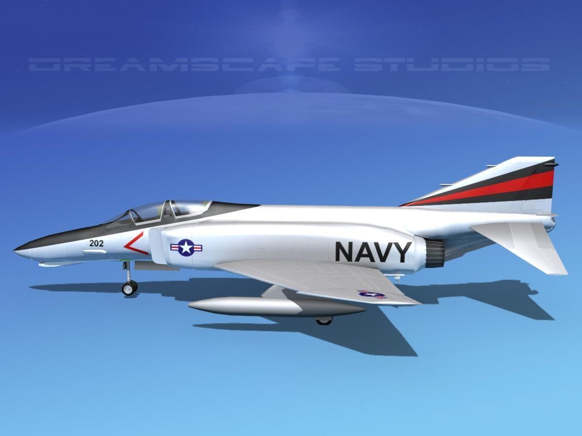 McDonnell Douglas F-4J Phantom II V04 USN 3D model_6