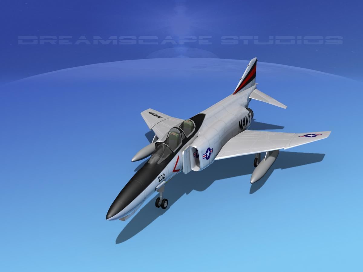 McDonnell Douglas F-4J Phantom II V04 USN 3D model_8