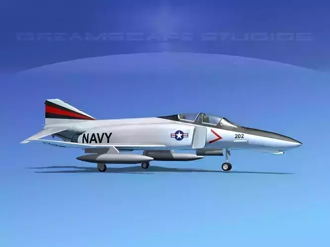 McDonnell Douglas F-4J Phantom II V04 USN 3D model