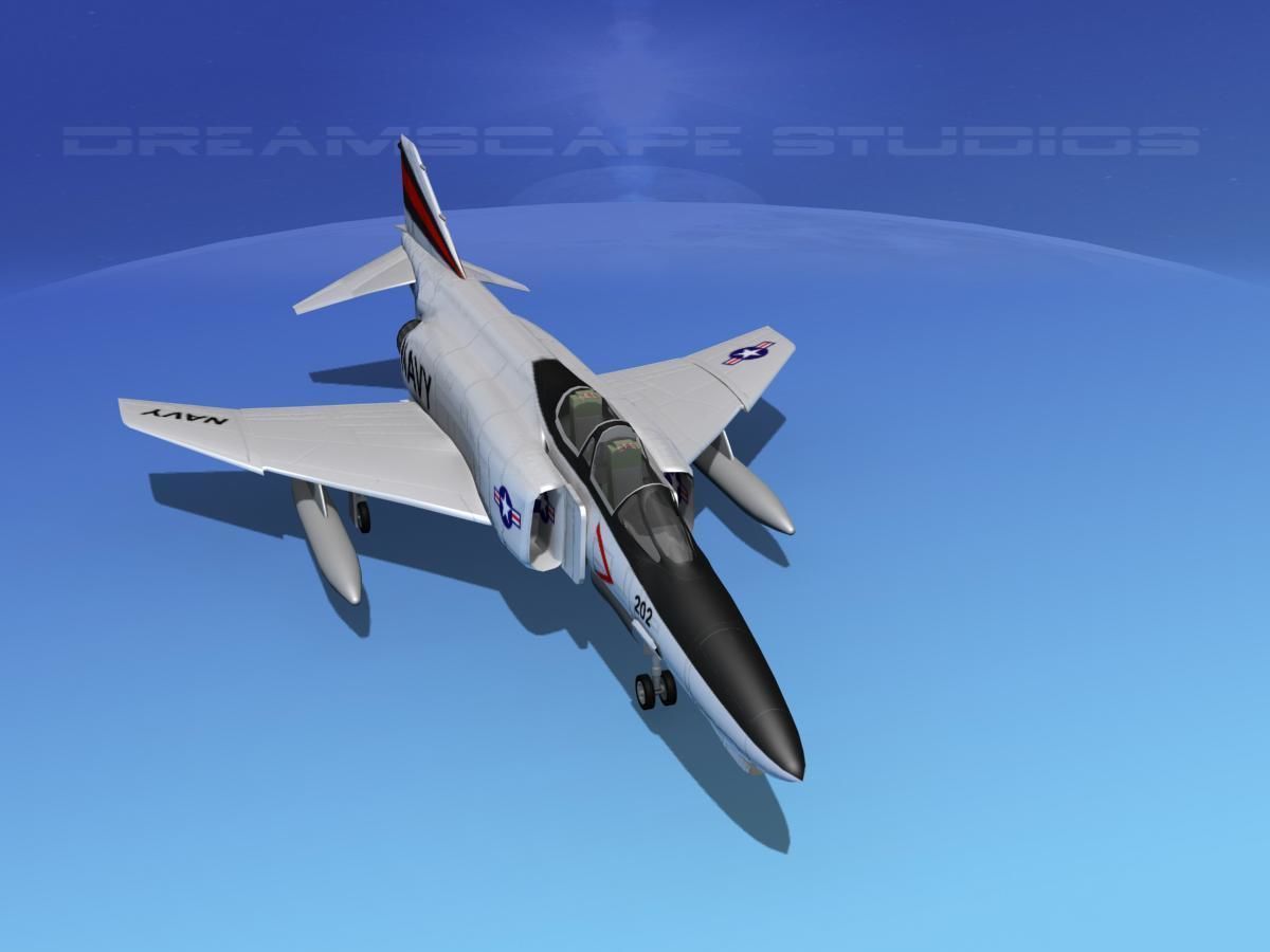 McDonnell Douglas F-4J Phantom II V04 USN 3D model_9