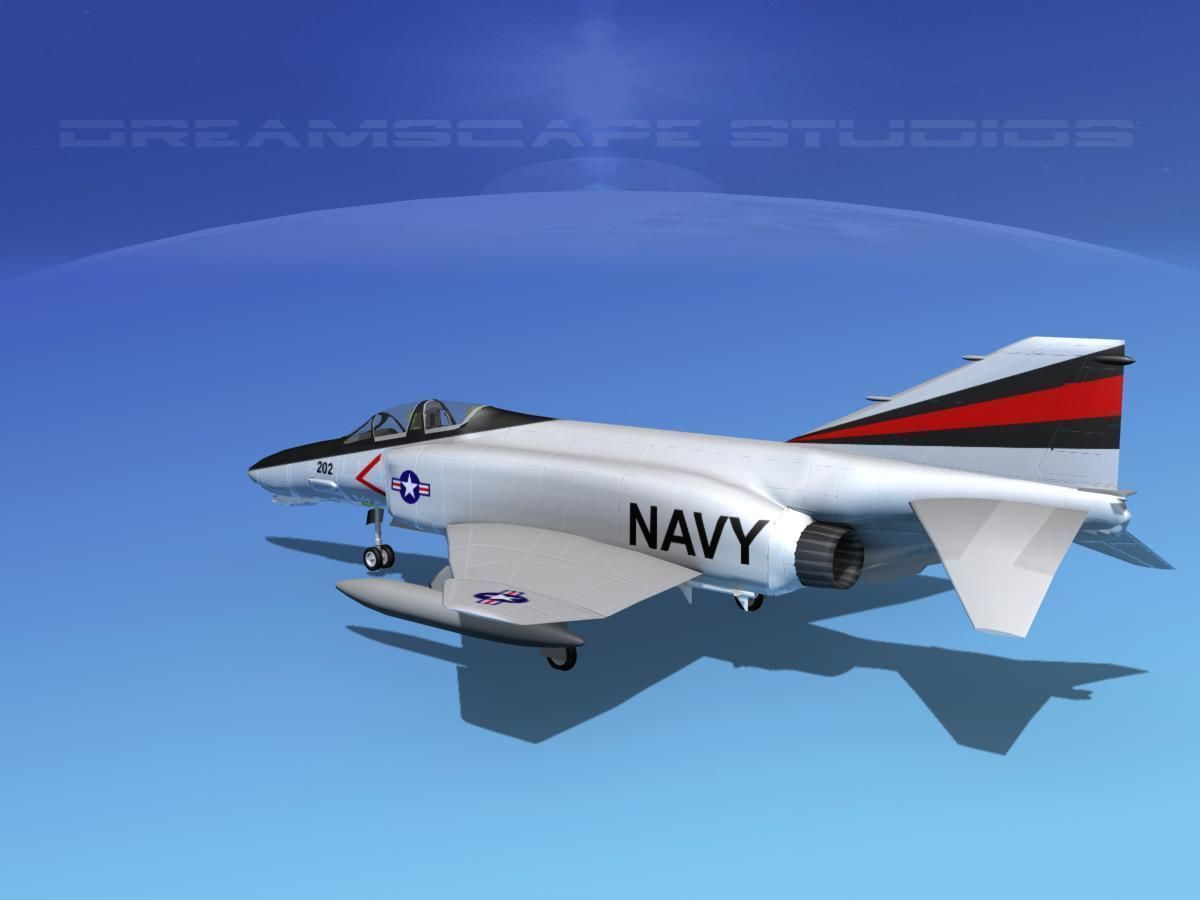 McDonnell Douglas F-4J Phantom II V04 USN 3D model_5