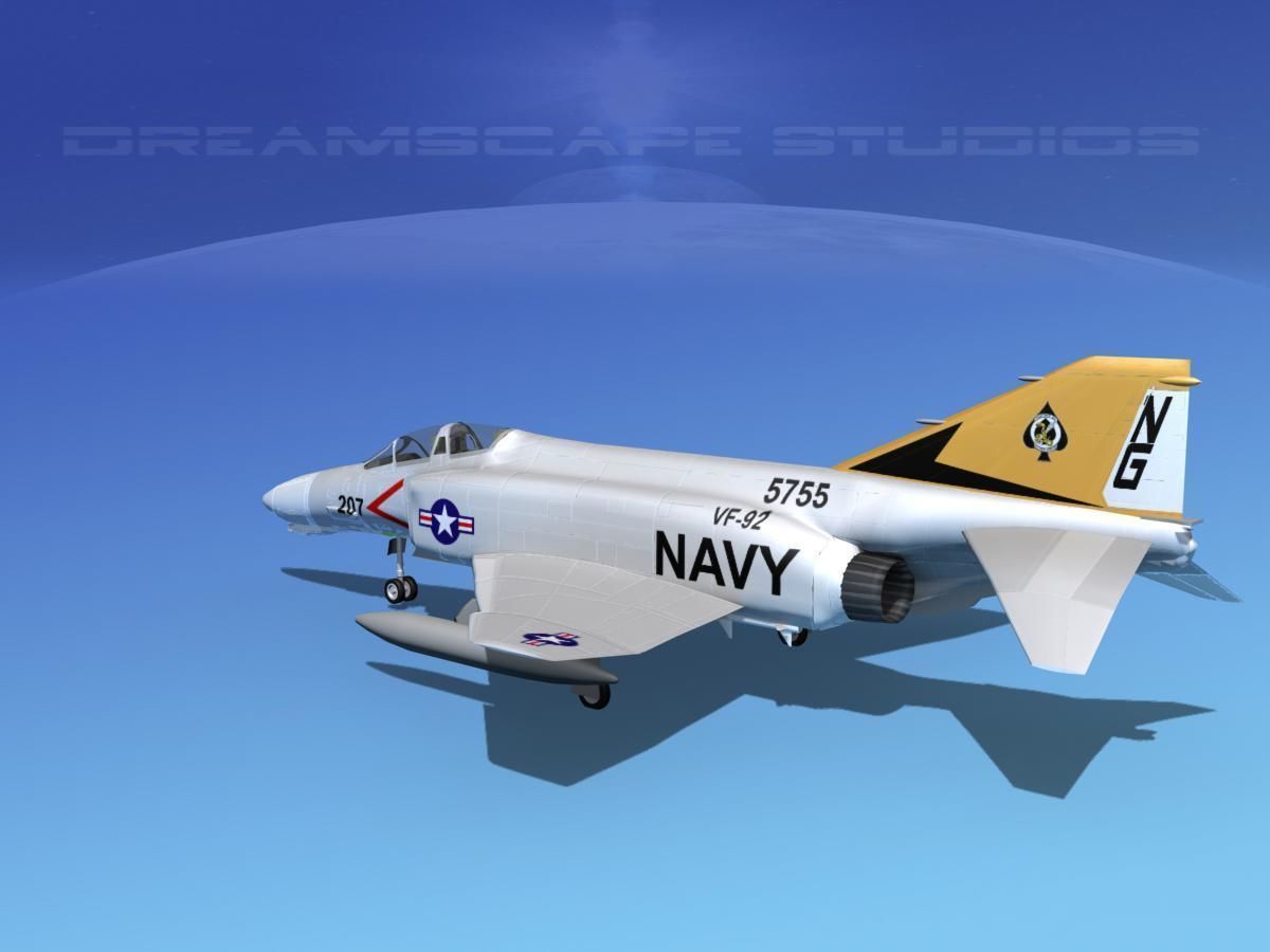 McDonnell Douglas F-4J Phantom II V05 USN 3D model_5