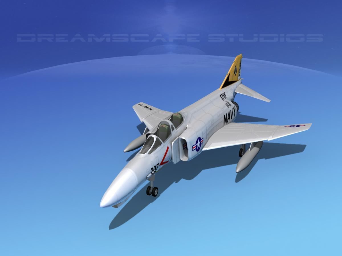 McDonnell Douglas F-4J Phantom II V05 USN 3D model_8