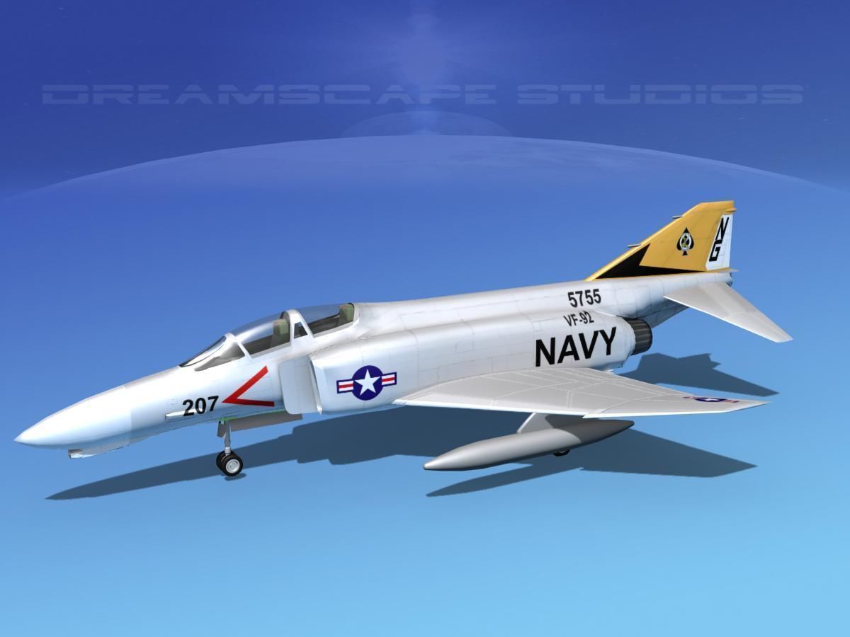 McDonnell Douglas F-4J Phantom II V05 USN 3D model_7