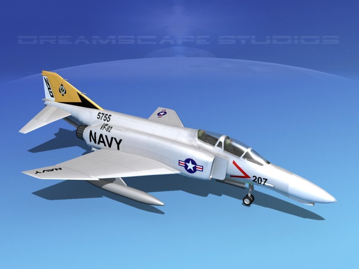 McDonnell Douglas F-4J Phantom II V05 USN 3D model_10