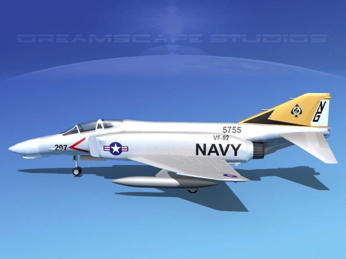 McDonnell Douglas F-4J Phantom II V05 USN 3D model_6