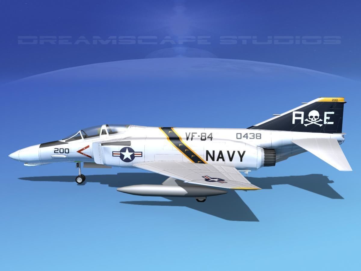 McDonnell Douglas F-4J Phantom II V07 USN 3D model_6