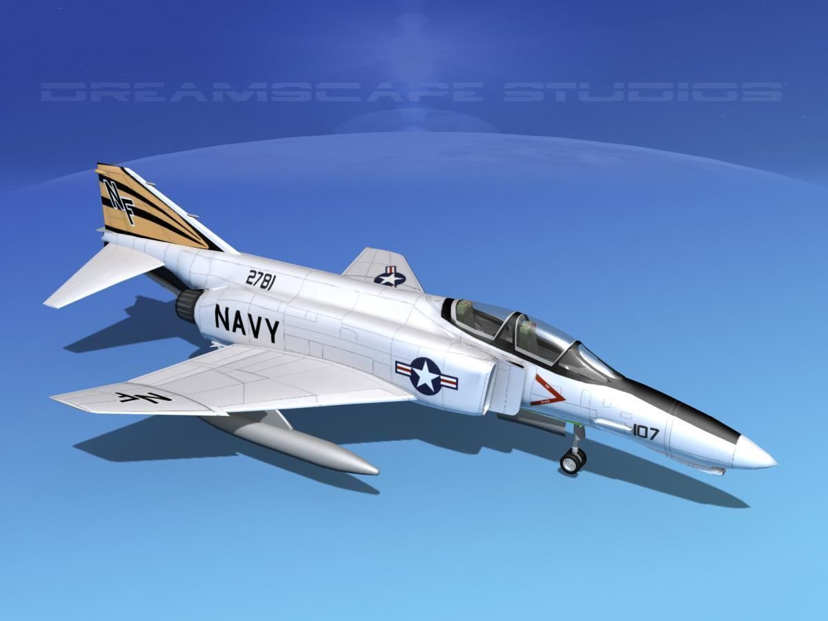 McDonnell Douglas F-4J Phantom II V08 USN 3D model_10