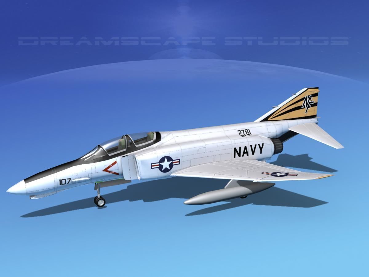 McDonnell Douglas F-4J Phantom II V08 USN 3D model_7
