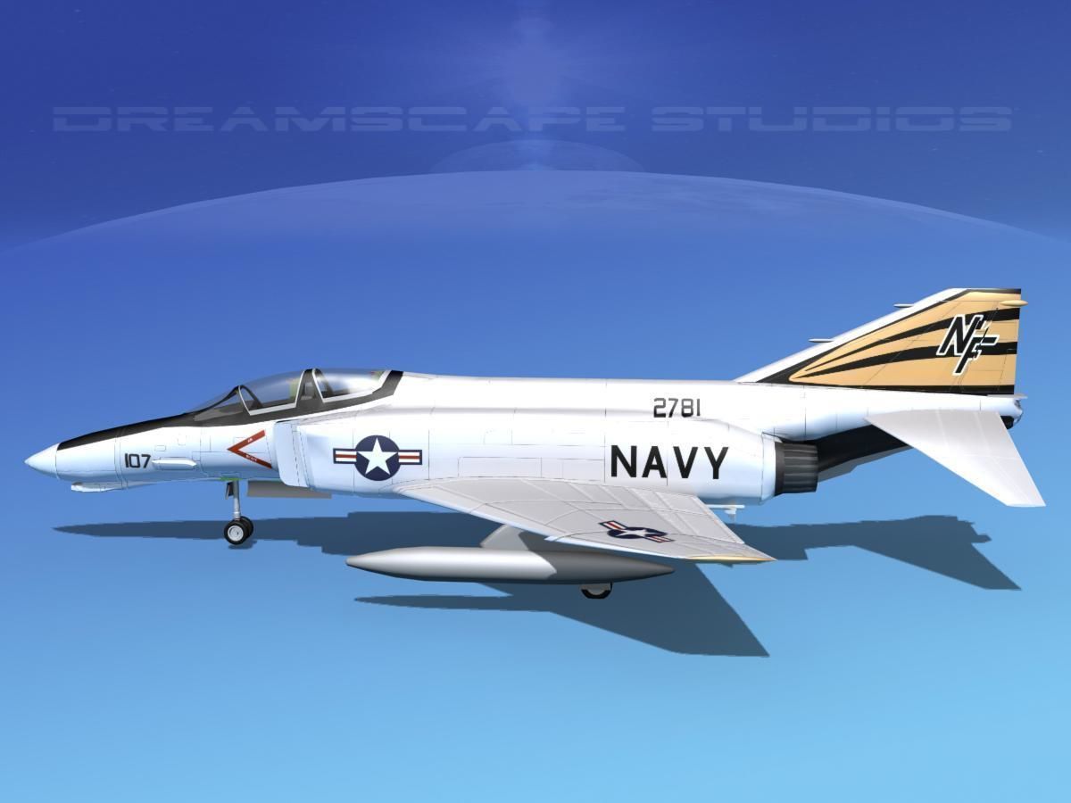 McDonnell Douglas F-4J Phantom II V08 USN 3D model_6