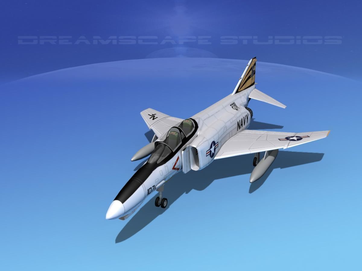 McDonnell Douglas F-4J Phantom II V08 USN 3D model_8