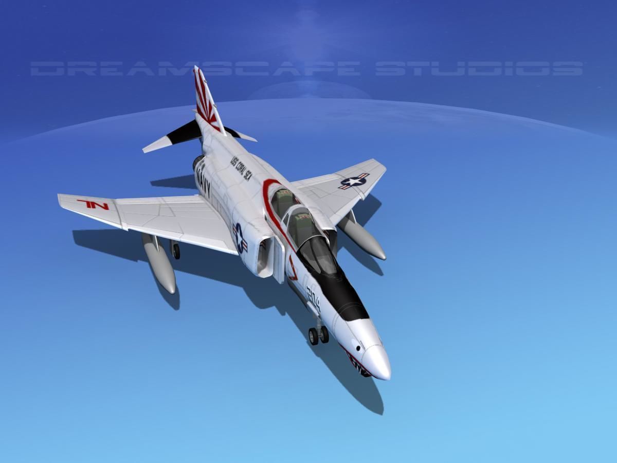 McDonnell Douglas F-4J Phantom II V09 USN 3D model_9