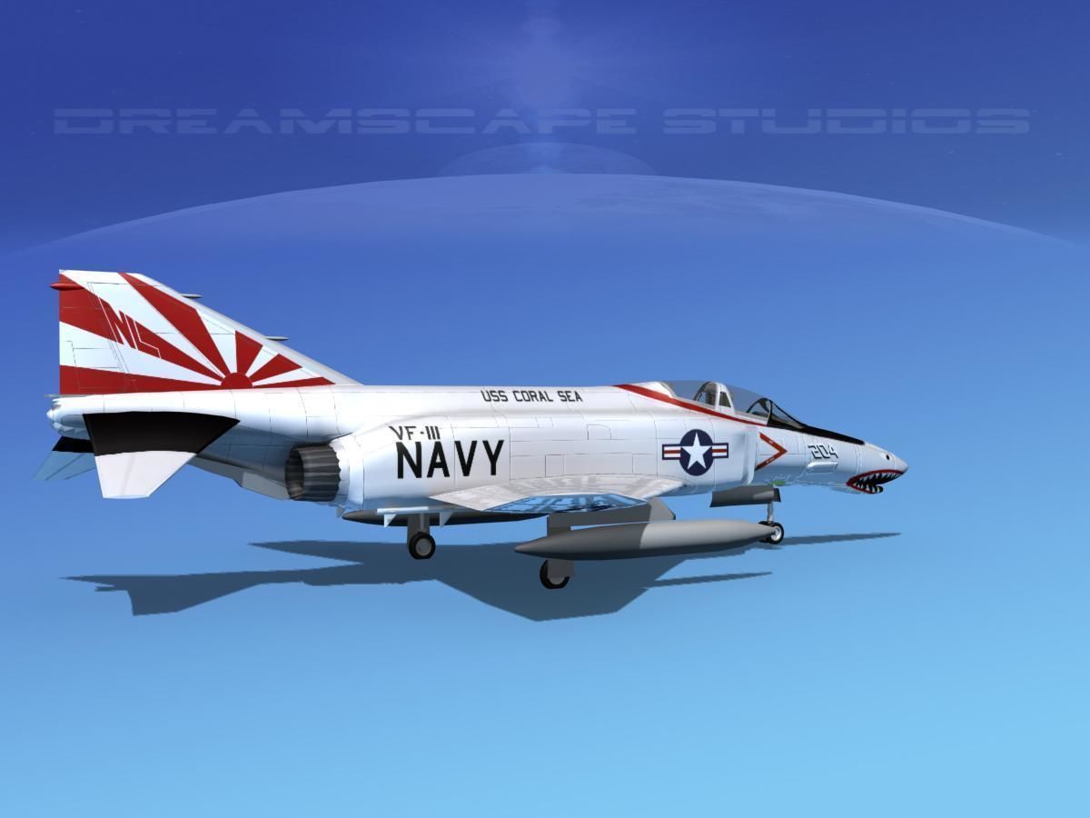 McDonnell Douglas F-4J Phantom II V09 USN 3D model_2