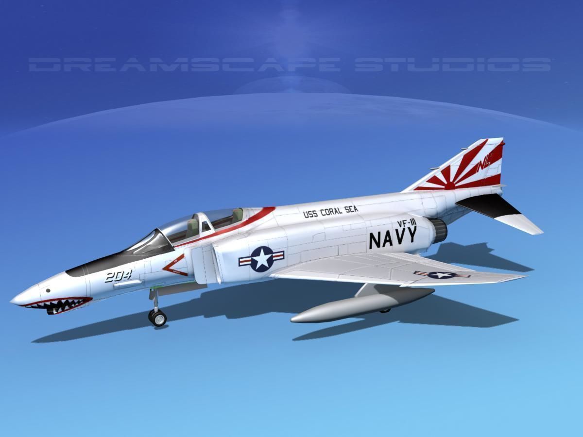 McDonnell Douglas F-4J Phantom II V09 USN 3D model_7