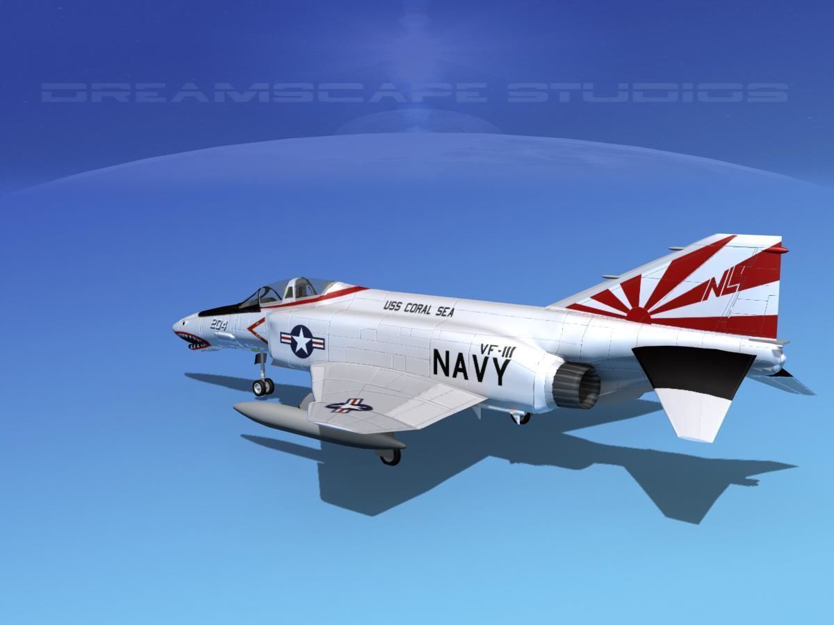 McDonnell Douglas F-4J Phantom II V09 USN 3D model_5