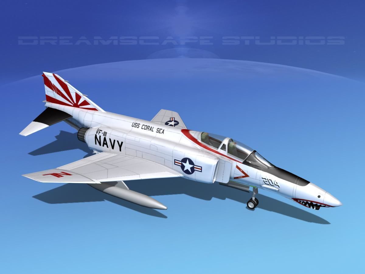 McDonnell Douglas F-4J Phantom II V09 USN 3D model_10