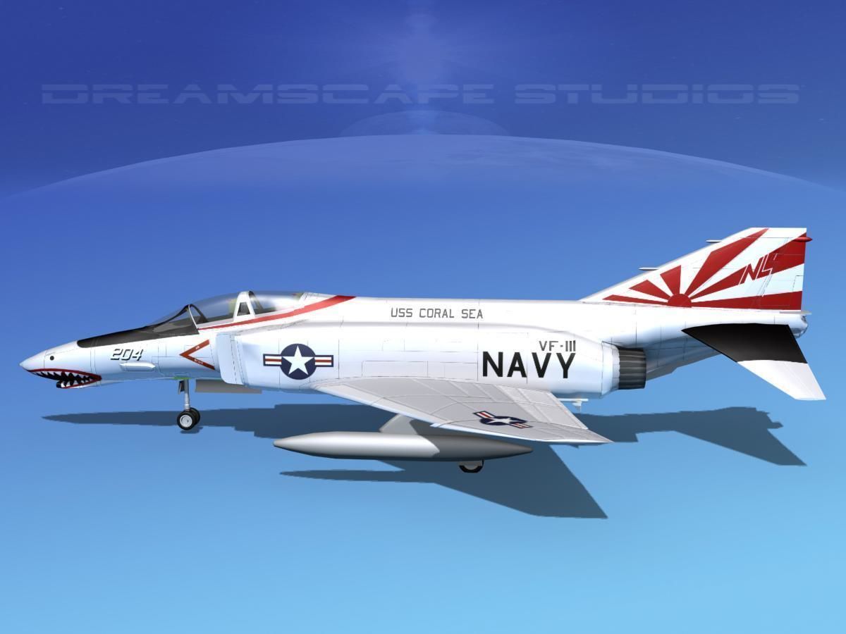 McDonnell Douglas F-4J Phantom II V09 USN 3D model_6