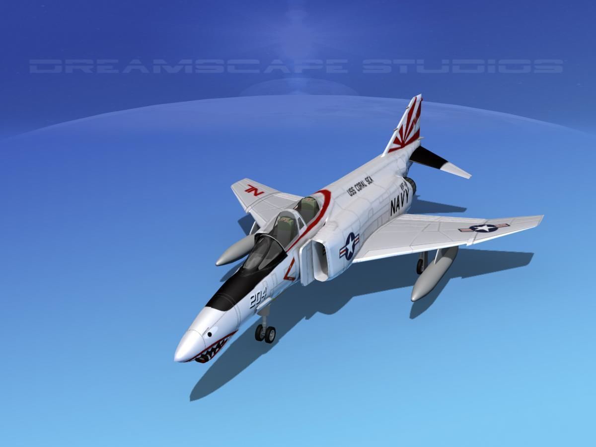 McDonnell Douglas F-4J Phantom II V09 USN 3D model_8