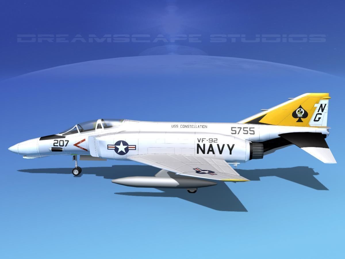 McDonnell Douglas F-4J Phantom II V10 USN 3D model_6