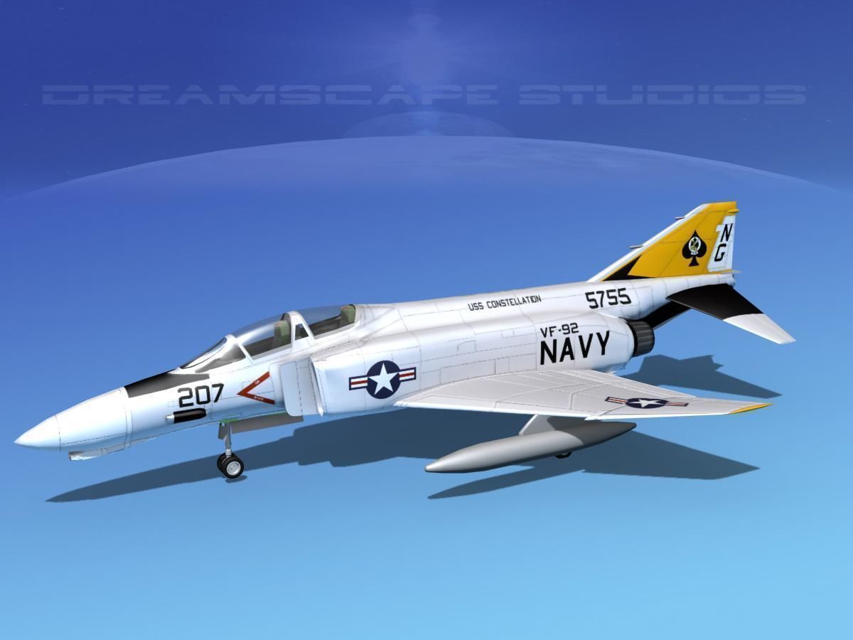 McDonnell Douglas F-4J Phantom II V10 USN 3D model_7
