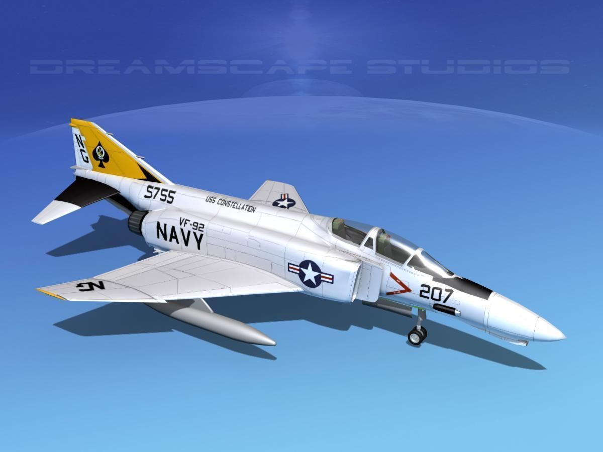 McDonnell Douglas F-4J Phantom II V10 USN 3D model_10
