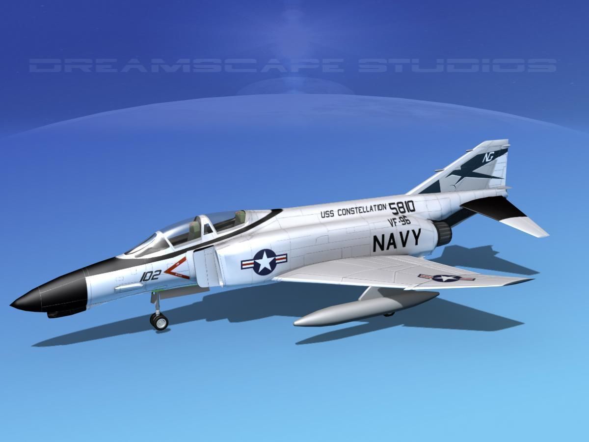 McDonnell Douglas F-4J Phantom II V11 USN 3D model_7