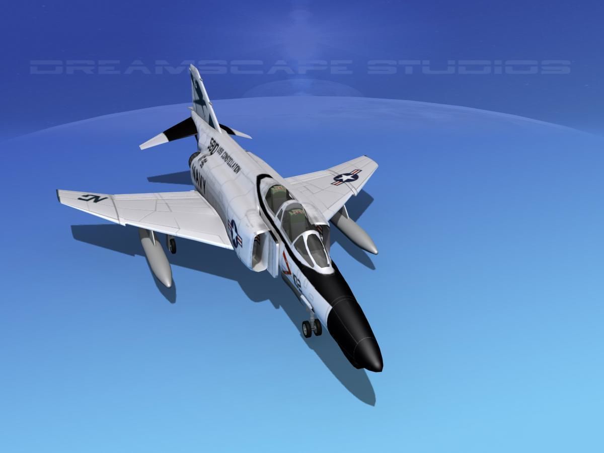 McDonnell Douglas F-4J Phantom II V11 USN 3D model_9