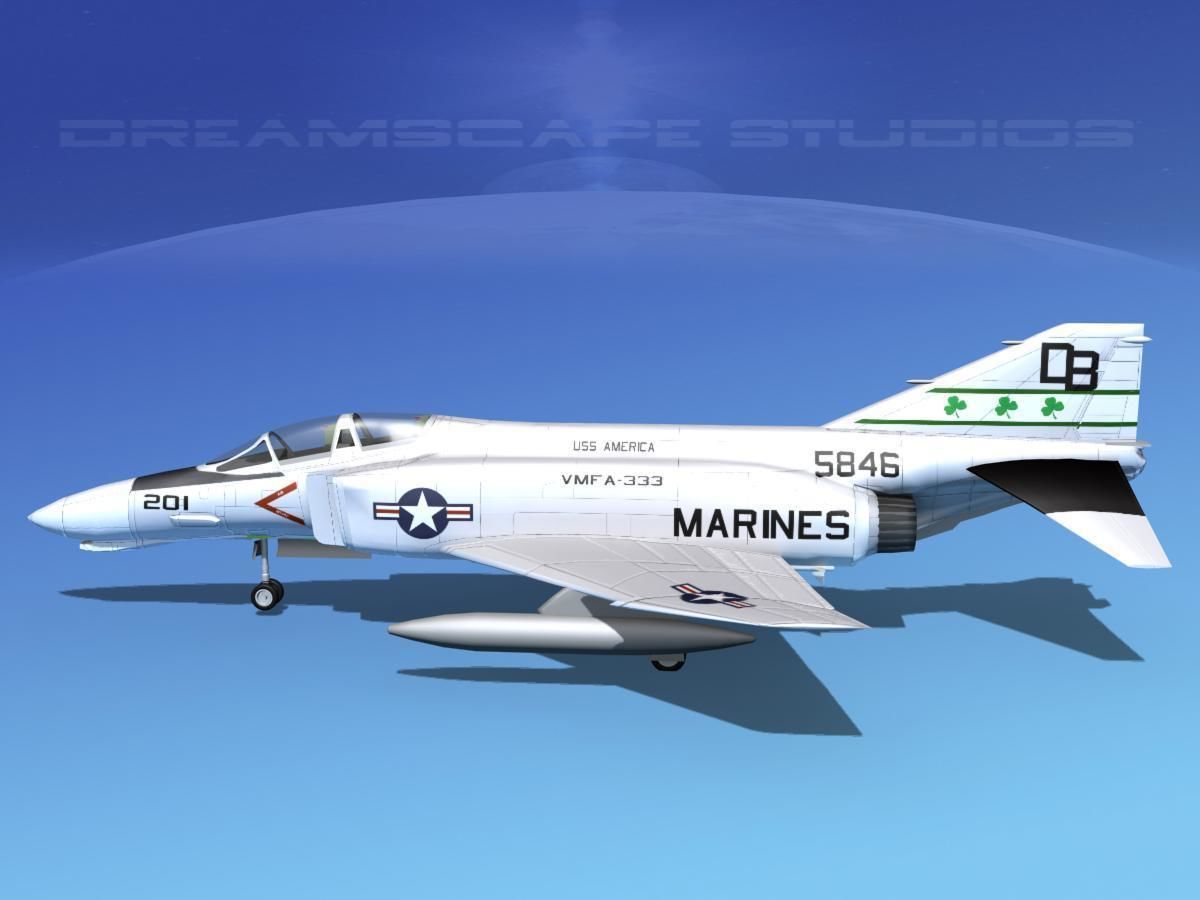 McDonnell Douglas F-4J Phantom II V12 USMC 3D model_6