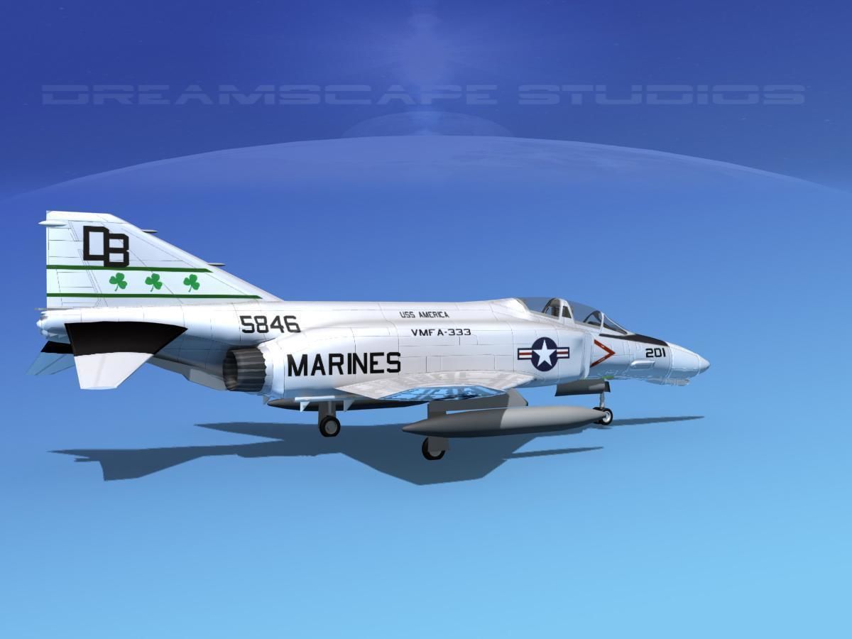 McDonnell Douglas F-4J Phantom II V12 USMC 3D model_2