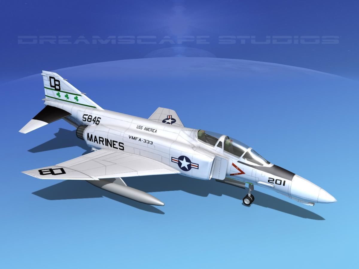 McDonnell Douglas F-4J Phantom II V12 USMC 3D model_10