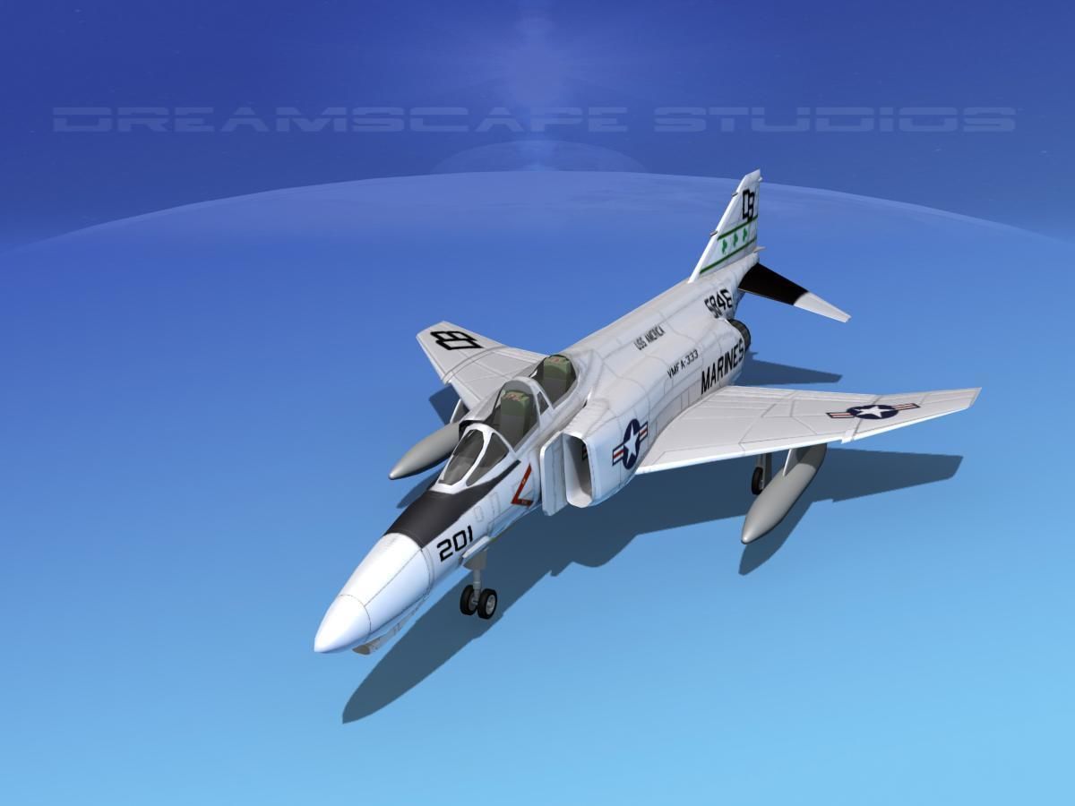 McDonnell Douglas F-4J Phantom II V12 USMC 3D model_8