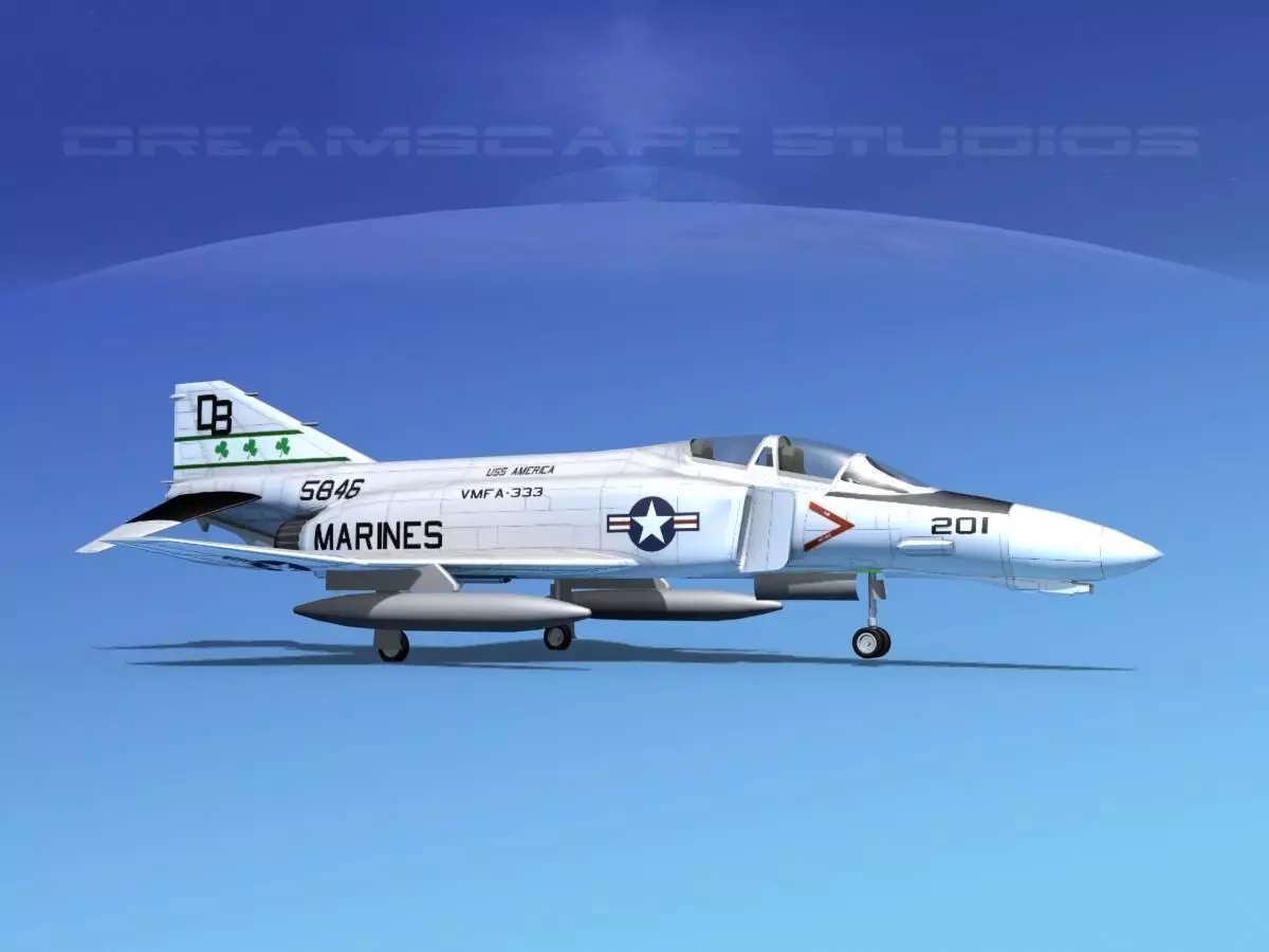 McDonnell Douglas F-4J Phantom II V12 USMC 3D model_0