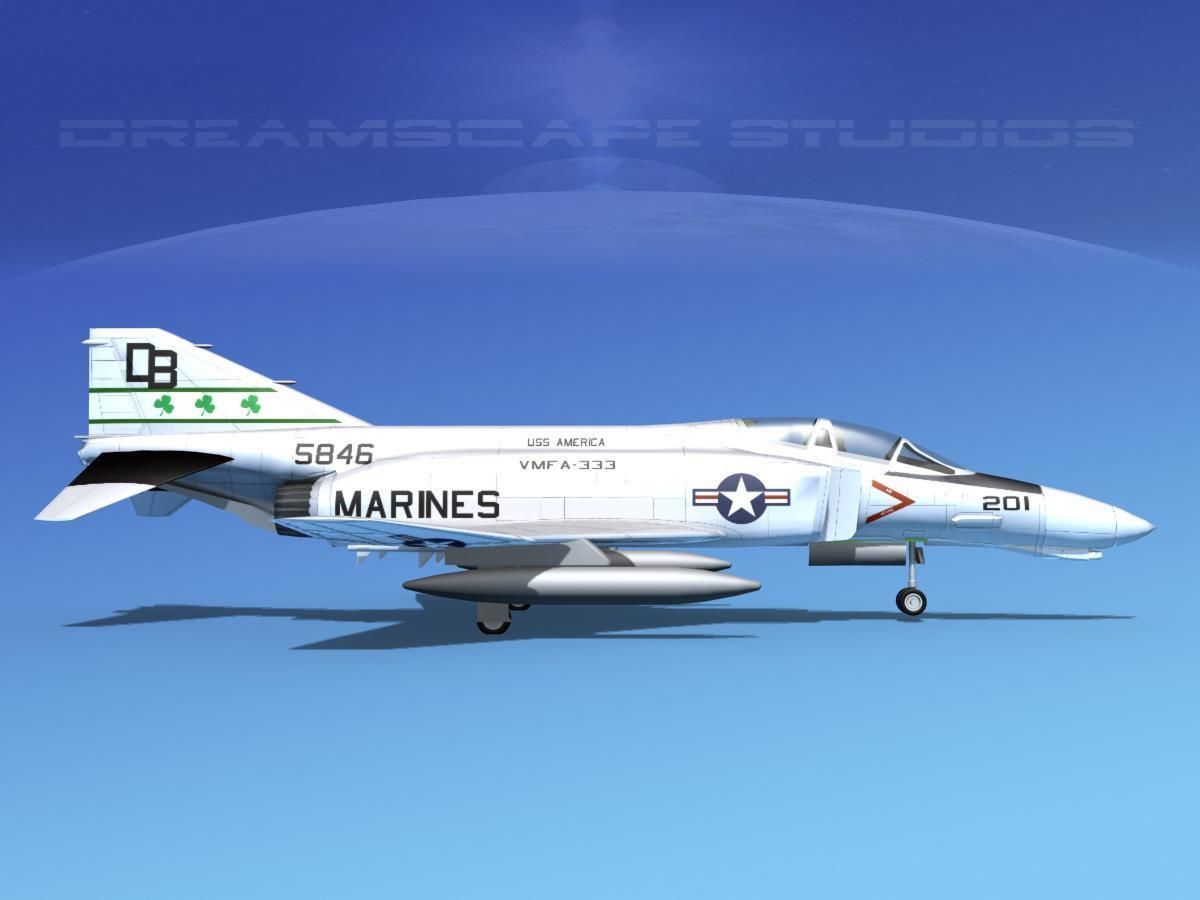 McDonnell Douglas F-4J Phantom II V12 USMC 3D model_1