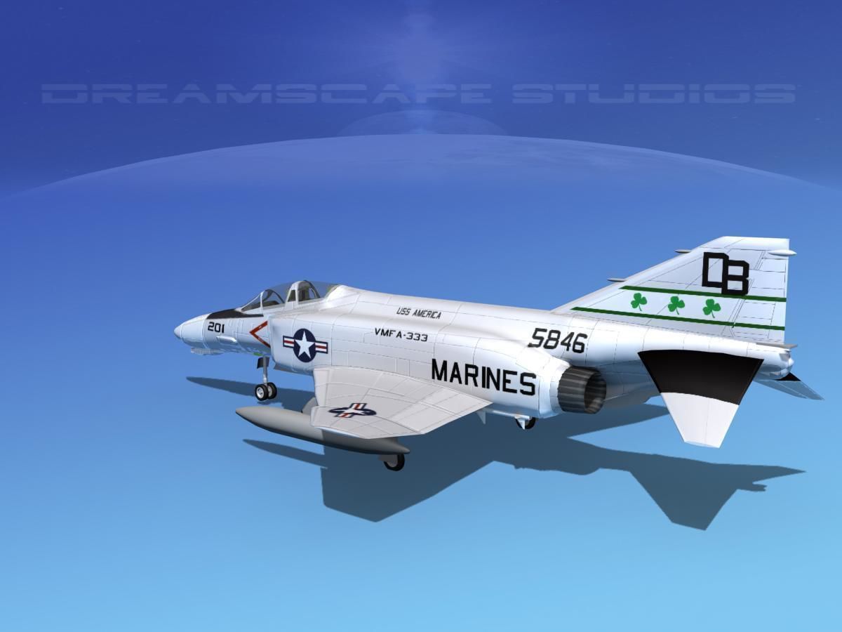 McDonnell Douglas F-4J Phantom II V12 USMC 3D model_5