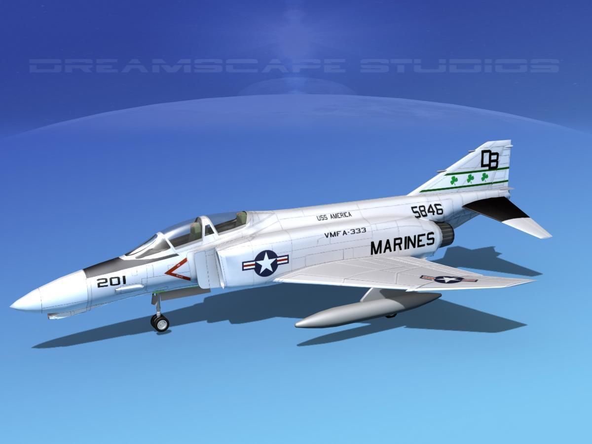McDonnell Douglas F-4J Phantom II V12 USMC 3D model_7