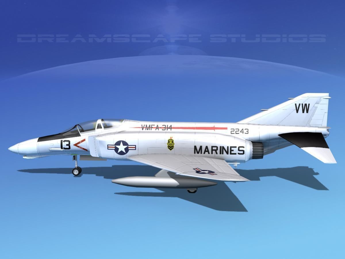 McDonnell Douglas F-4J Phantom II V13 USMC 3D model_7
