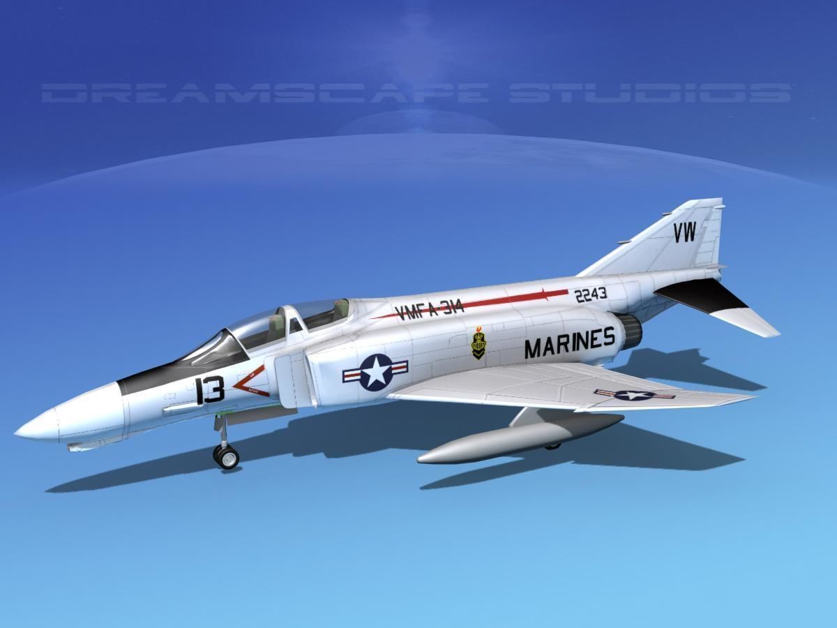 McDonnell Douglas F-4J Phantom II V13 USMC 3D model_8
