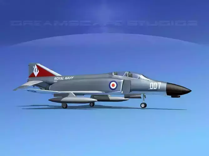 McDonnell Douglas F-4J Phantom II V21 UK 3D model