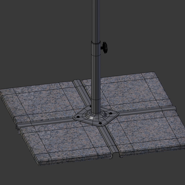 Patio Umbrella Low-poly 3D model_21