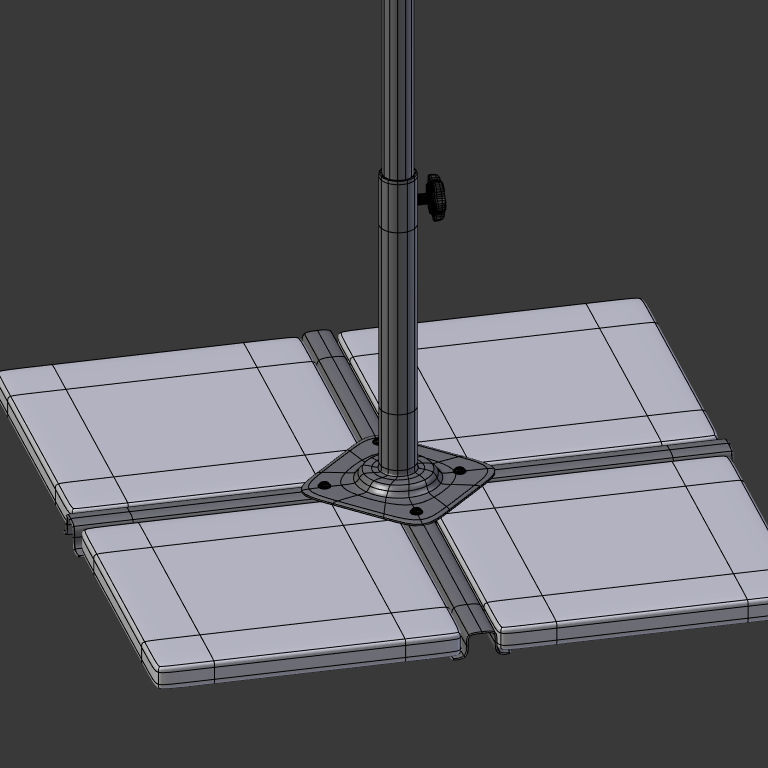 Patio Umbrella Low-poly 3D model_23