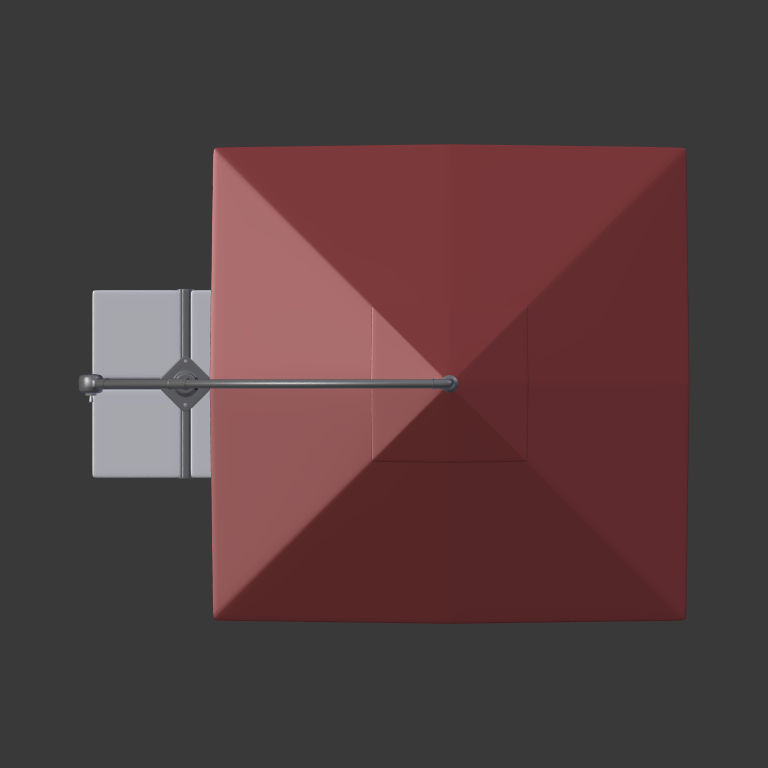 Patio Umbrella Low-poly 3D model_8