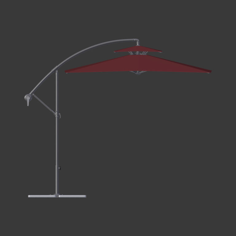 Patio Umbrella Low-poly 3D model_5